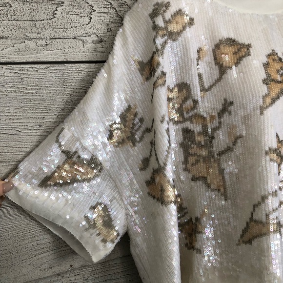 Free People Sequin Top Off-Shoulder Size Small NWT - Picture 2 of 9